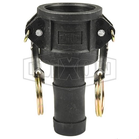 Dixon Type-C Cam and Groove Coupler, 1 in Nominal, Female Coupler x Hose Shank End Style, Polypropylene PPC100